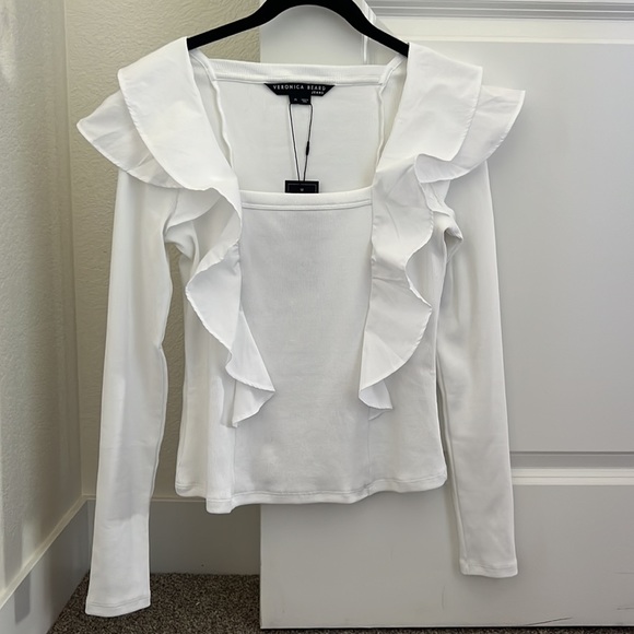 NWT - Veronica Beard Gidea Top - white - XS - Picture 6 of 6
